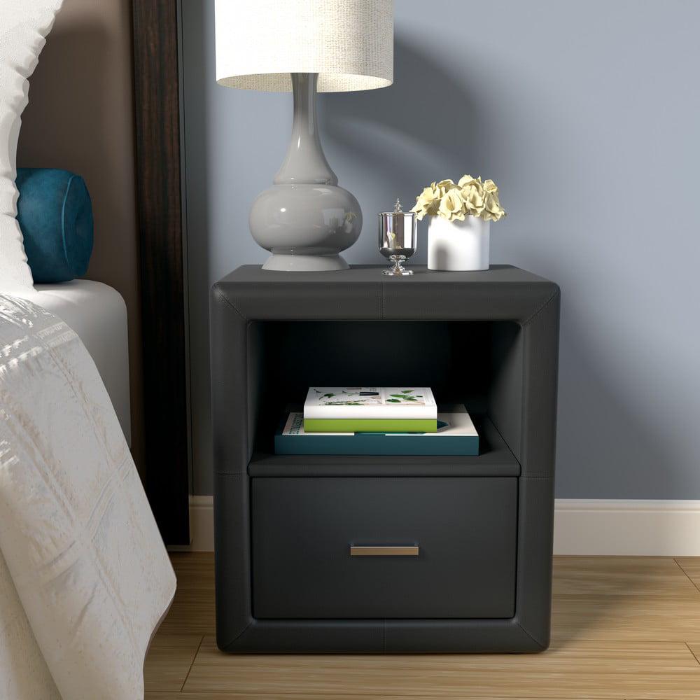 Boyd Sleep Lombardi Upholstered Faux Leather Nightstand - Image 3