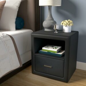 Boyd Sleep Lombardi Upholstered Faux Leather Nightstand