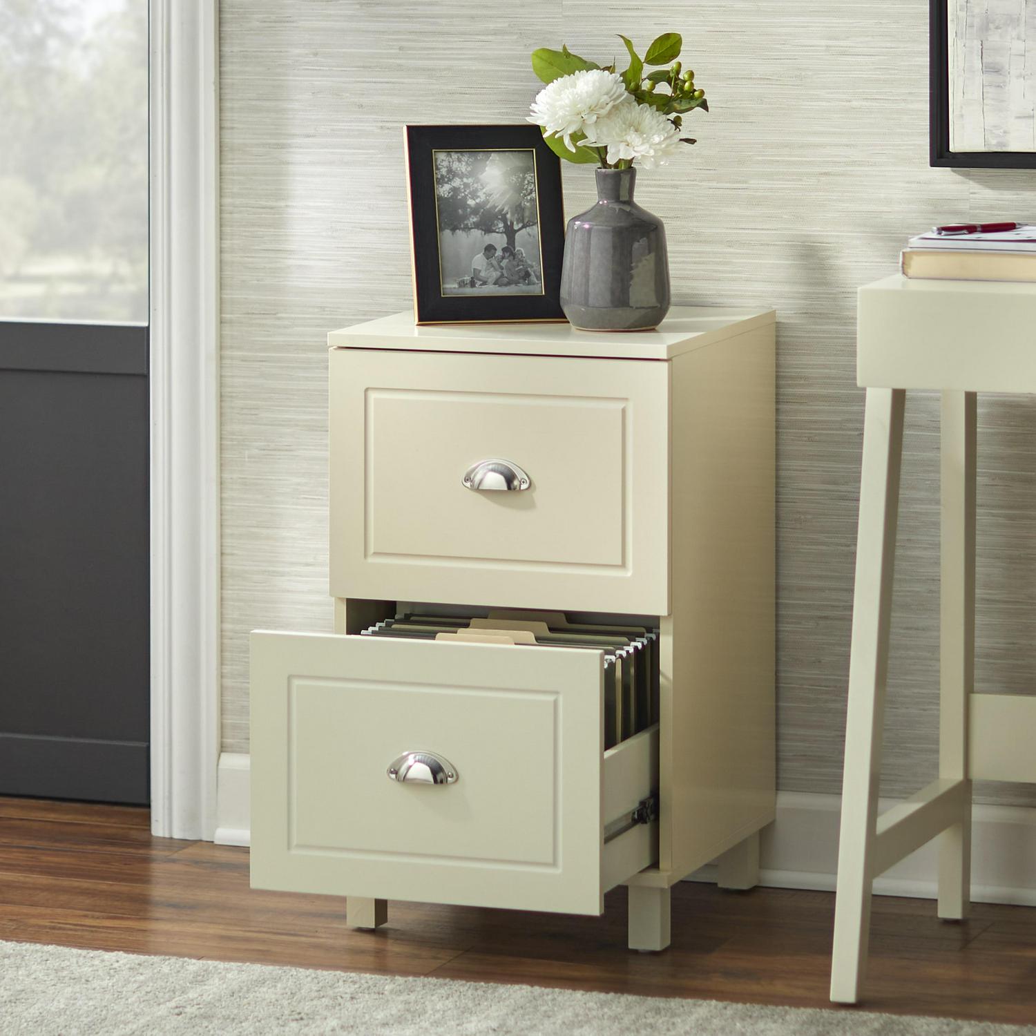 Bradley 2 Drawer Vertical Wood Filing Cabinet, White - Image 5