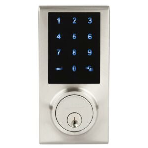 Brinks Single Cylinder Electronic Touchscreen Deadbolt, Satin Nickel Finish