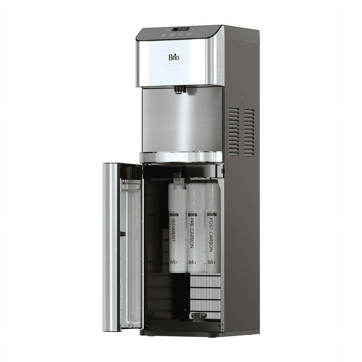 Brio 3-Stage Filtration Water Dispenser with Tri-Temp Digital Display, Connects to Your Water Line, 41.05 Inches High