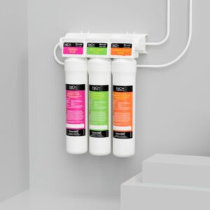 Brondell Coral UC300 Three-Stage Undercounter Water Filtration System with Designer Chrome Faucet - Quick Change Filter, WQA Gold Seal-Certified