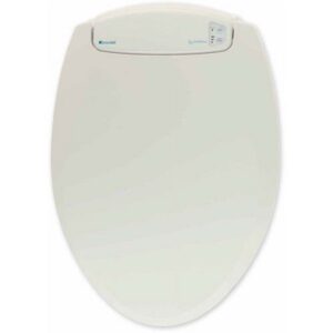 Brondell LumaWarm Heated LED Nightlight Elongated Bathroom Toilet Seat, Biscuit