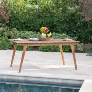 Brooks Outdoor 69 Inch Acacia Wood Dining Table, Teak Finish