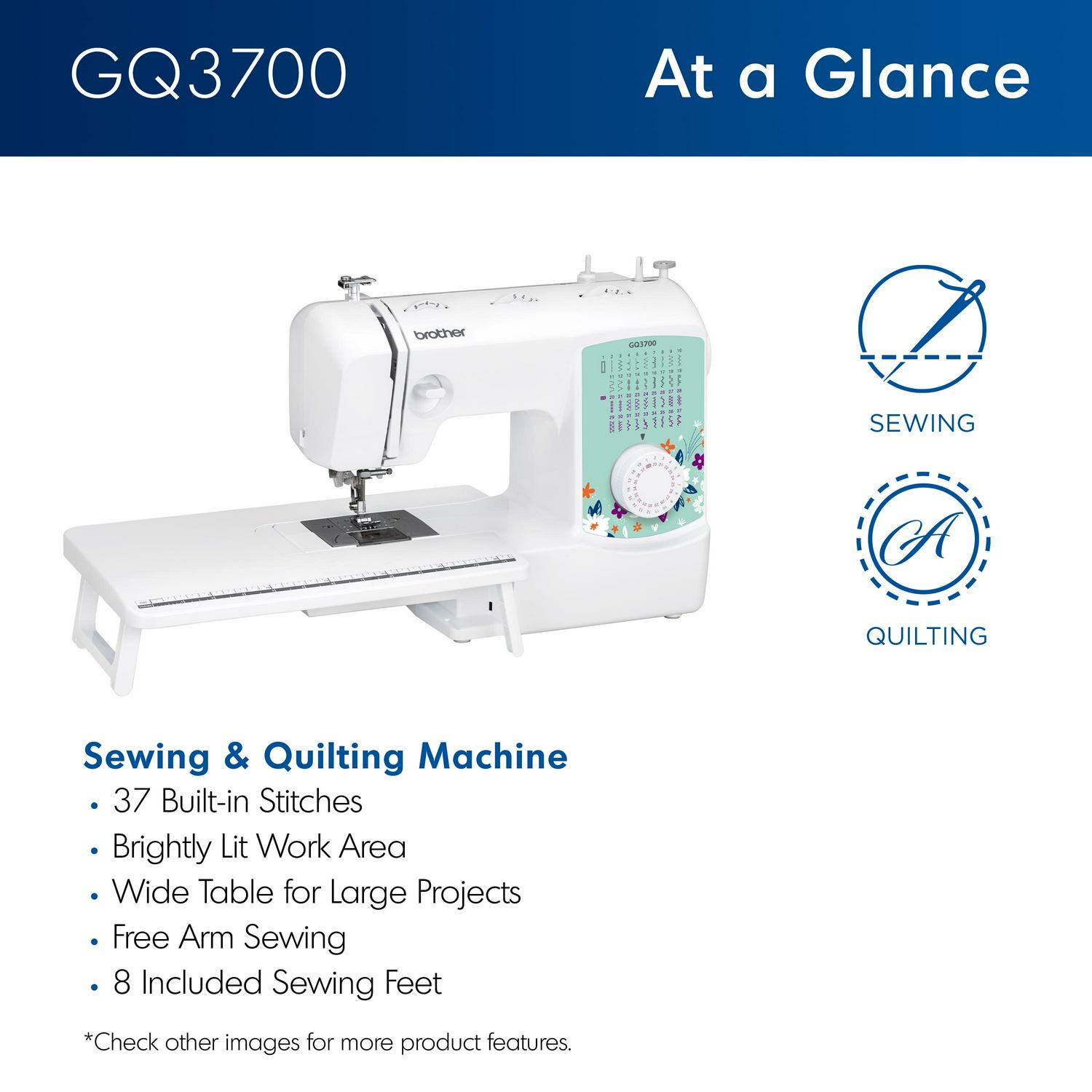 Brother GQ3700 Sewing & Quilting Machine with Built-in Stitches & Wide Table - Image 2