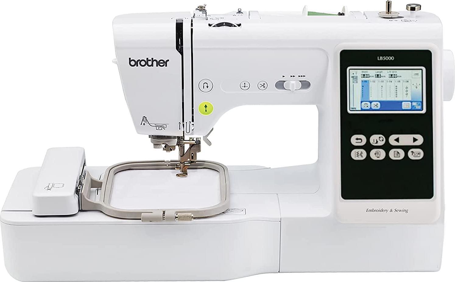 Brother LB5000 Computerized Sewing and Embroidery Machine, 80 Built-in Designs, 103 Built-in Stitches, 4" x 4" Hoop Area, 3.7" LCD Touchscreen