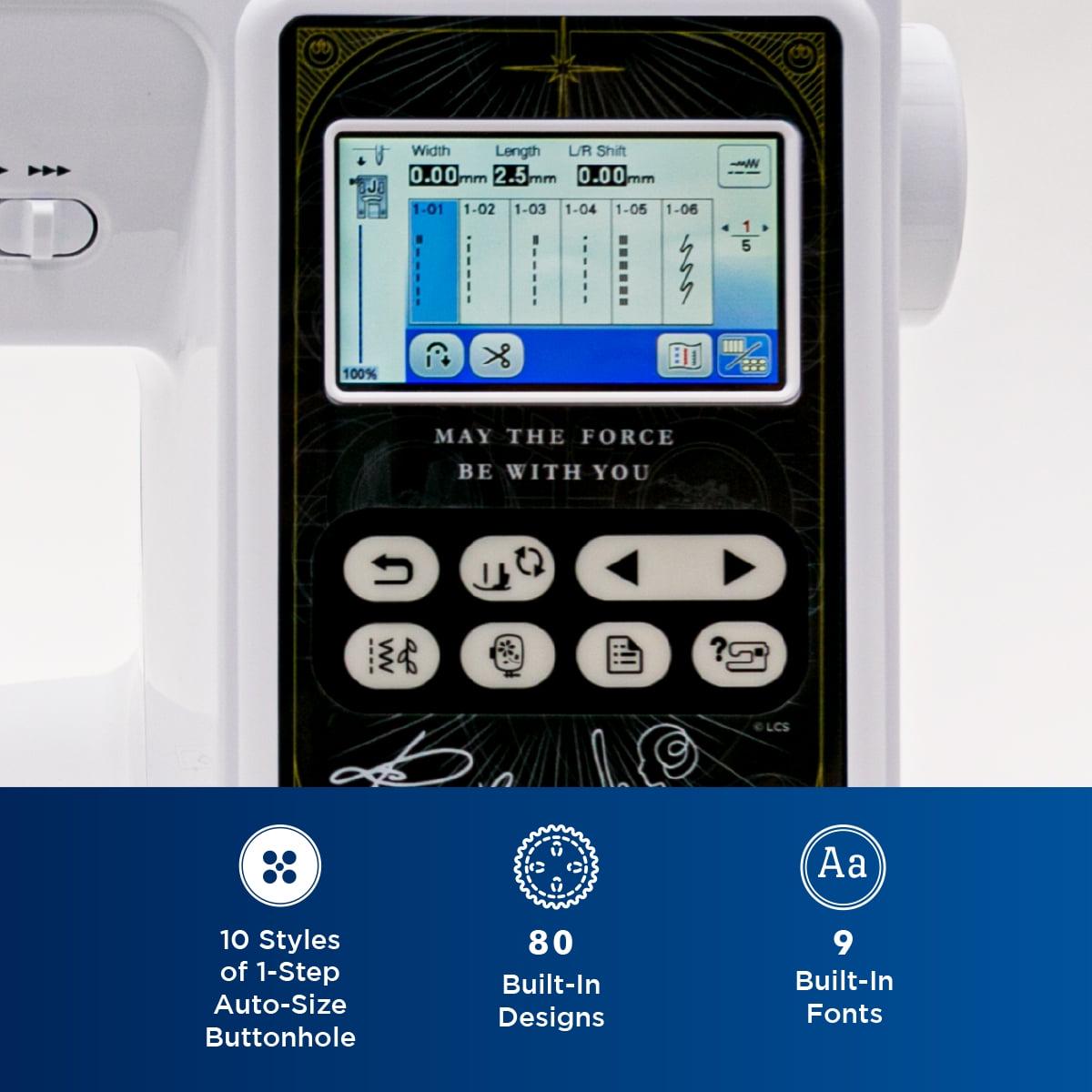 Brother Lb5000S Star Wars Computerized Sewing & Embroidery Machine With 10 Downloadable Star Wars Designs, 4 Star Wars Faceplates, 80 Built-In Designs, 103 Sewing Stitches, 7 Included Feet - Image 4