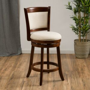 Bryan 25 in. Fabric Swivel Bar Stool