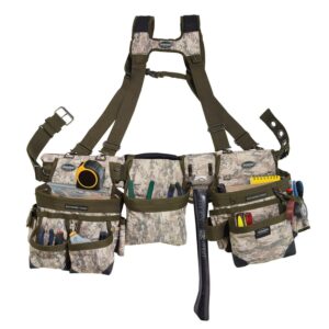 Bucket Boss 3 Tool Bag Tool Belt with Suspenders, in Digital Camo, 55185-DIGC