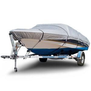 Budge 150 Denier V-Hull Boat Cover, Basic Outdoor Protection, Size BT-6: 20'-22' Long, 106" Beam