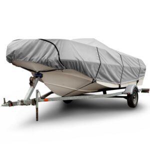 Budge 300 Denier Gray Boat Cover, Moderate Outdoor Protection, Size BT-5: 18'-20' Long, 102" Beam