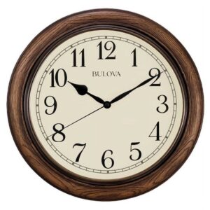 Bulova Model C4845 OAKBROOK traditional station clock with silent seconds hand