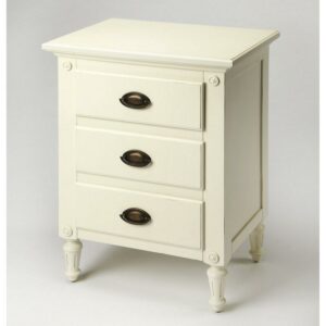 White - White - Rectangular - Mahogany wood solids, MDF, Plywood, Resin components, Mahogany veneer - BUTLER EASTERBROOK WHITE NIGHTSTAND