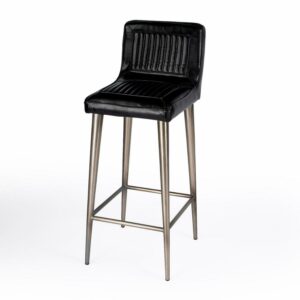 Butler Specialty Maxwell Black Leather Bar Stool