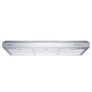 CIARRA 30 in Range Hood Under Cabinet Ductless Convertible Ducted in Stainless Steel with 3 Speed Exhaust Fan CAS918A75