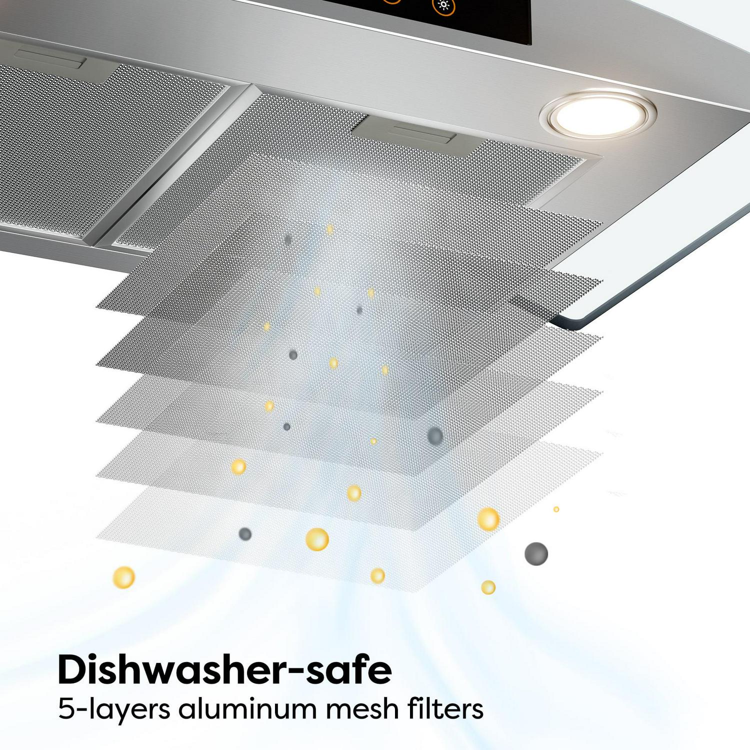 CIARRA Wall Mount Range Hood 30 inch 450 CFM with WIFI/Voice Control CAS502W75 - Image 6