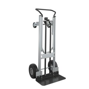 COSCO Commerical 2-in-1 Hybrid Hand Truck, Aluminum and Steel Frame, Silver/Black