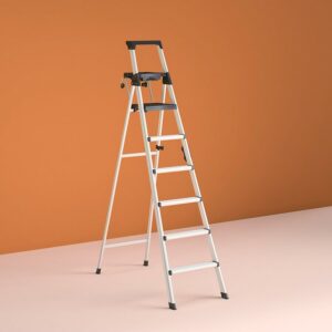 Cosco 8 ft. Signature Series Aluminum Folding Step Ladder with Leg Lock & Handle, 300 lb. Type IA Duty Rating