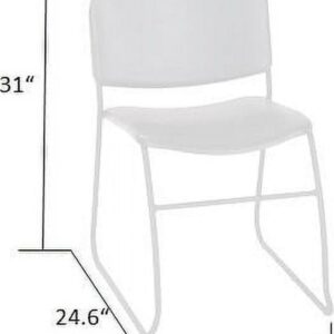 COSCO Commercial Contoured Back Resin Stacking Chair, Black, 4 Pack