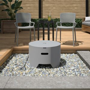 COSCO Outdoor 23" Round Wood Burning Fire Pit with Rain Cover and Accessories, Steel, Gray