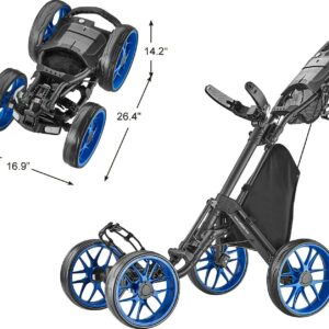Caddytek CaddyCruiser ONE V8 Golf Push Cart, Blue