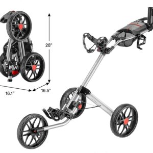 Caddytek CaddyLite 15.3 V2 Golf Push Cart, Silver