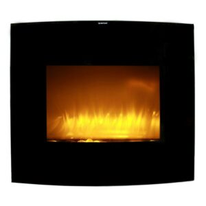 Caesar Fireplace WFP-26C 26-inch Wall Mount Electric Fireplace with stone pebbles and flame effect, 1500W Adjustable Temperature with Remote Control