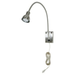 Cal Lighting 3.5" LED Gooseneck Durable Metal Wall Reading Lamp in Silver