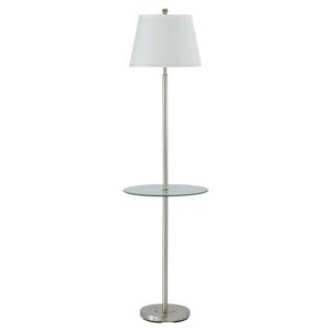 Cal Lighting Andros 17" Durable Metal Floor Lamp with Glass Tray in Silver