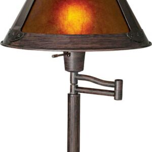 Cal Lighting 11.5" Traditional Metal Desk Lamp in Brown/Natural