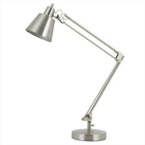 Cal Lighting Udbina 7" Durable Metal Desk Lamp with Head Swivels in Silver