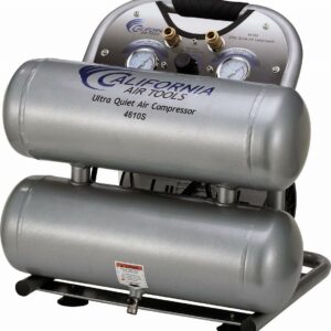 California Air Tools 4610S Ultra Quiet & Oil-Free 1.0 Hp, 4.6 Gal. Steel Twin Tank Air Compressor
