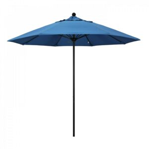 California Umbrella 103" Blue Solid Print Octagon Market Patio Umbrella