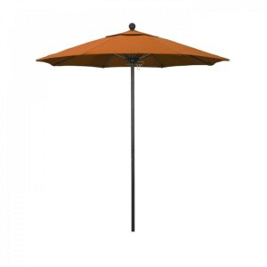 California Umbrella 96" Orange Solid Print Octagon Market Patio Umbrella