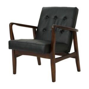 Christopher Knight Home Marcola Mid-century Faux Leather Club Chair by  Black