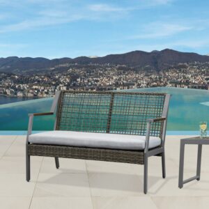 Real Flame Calvin Aluminum Patio Loveseat in Gray