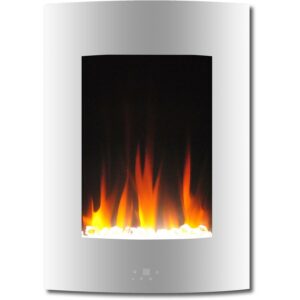Cambridge 5.6"D x 19.4"W x 26.8"H, Weight: 22.8 lbs. Vertical Electric Wall Mounted Fireplace Heater