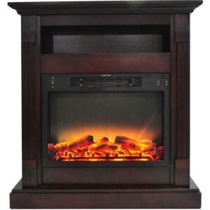 Cambridge Sienna 34" Electric Fireplace Mantel Heater with Enhanced Log and Grate Display