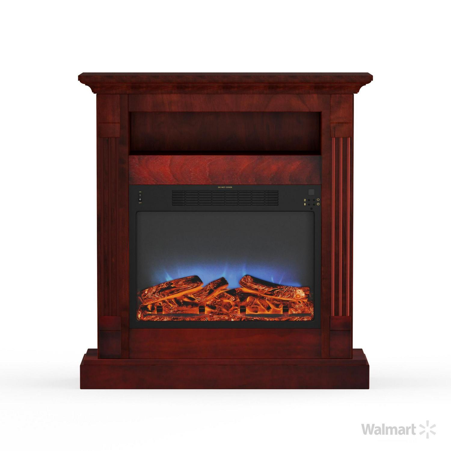 Cambridge Sienna 34'' Freestanding Electric Multi-Color LED Fireplace with Log Insert with Remote,Cherry - Image 3