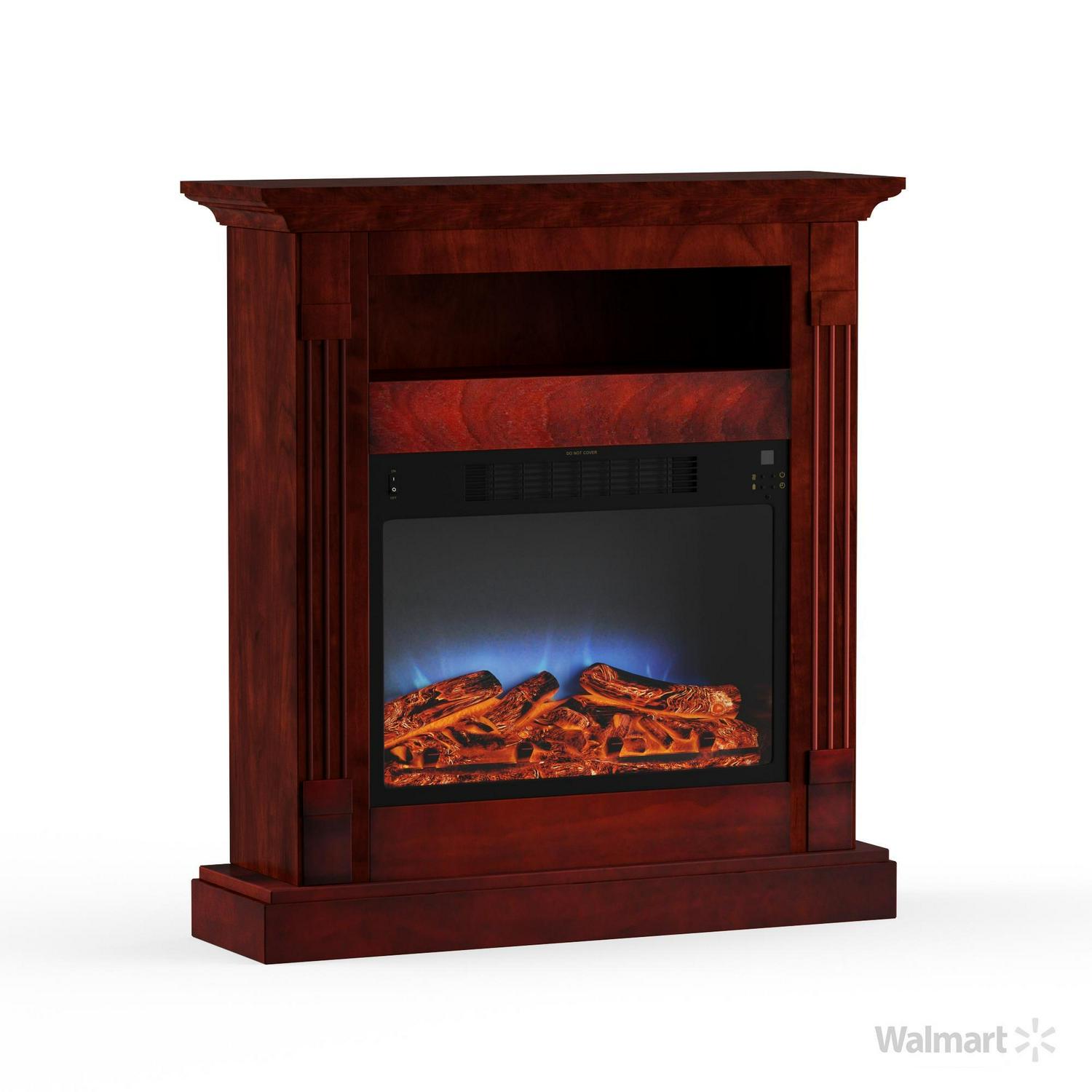 Cambridge Sienna 34'' Freestanding Electric Multi-Color LED Fireplace with Log Insert with Remote,Cherry - Image 2
