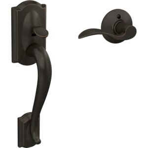 Camelot Front Entry Handle Accent Right-Handed Interior Lever (Aged Bronze) FE285 CAM 716 ACC RH