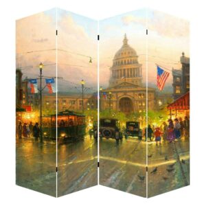 Capitol Hill Street Scene 4 Panel Canvas Room Divider