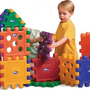 CarePlay Oversized Waffle Grid Blocks, 16-Piece Interlocking Building Toy Set, Lightweight & Durable