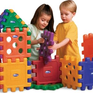 CarePlay Oversized Waffle Grid Blocks, 32-Piece Interlocking Building Toy Set, Lightweight & Durable