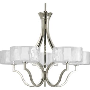 P4645-104WB-Progress Lighting-Caress - Chandeliers Light - 5 Light in Luxe and New Traditional style - 27 Inches wide by 22 Inches high
