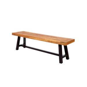 Christopher Knight Home Carlisle Outdoor Acacia Wood Dining Bench by Sandblast Finish