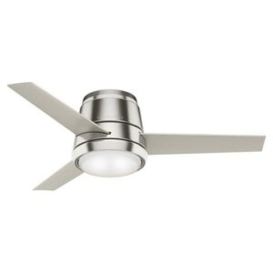 59570-Casablanca Fans-Commodus - 44 Inch 3 Blade Ceiling Fan with Light Kit and Wall Control-Brushed Nickel Finish-Matte Nickel Blade Color-Painted