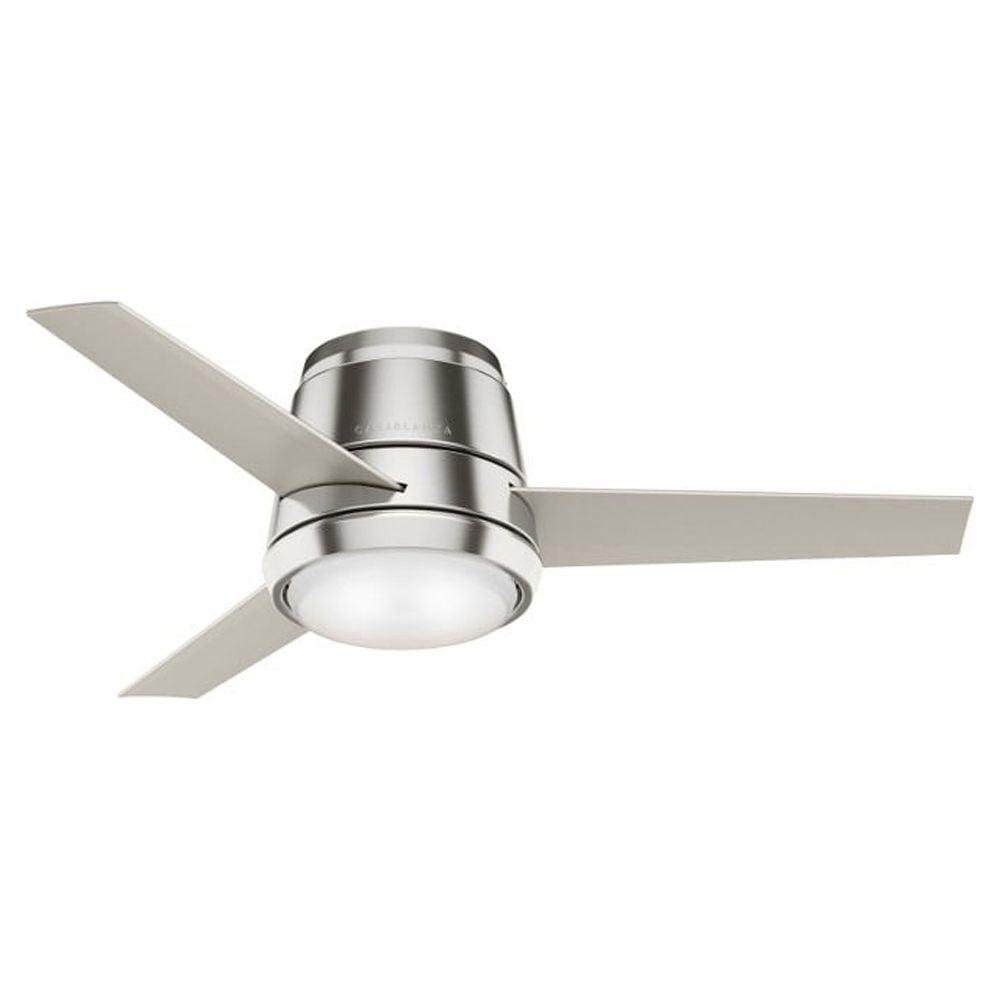59570-Casablanca Fans-Commodus - 44 Inch 3 Blade Ceiling Fan with Light Kit and Wall Control-Brushed Nickel Finish-Matte Nickel Blade Color-Painted