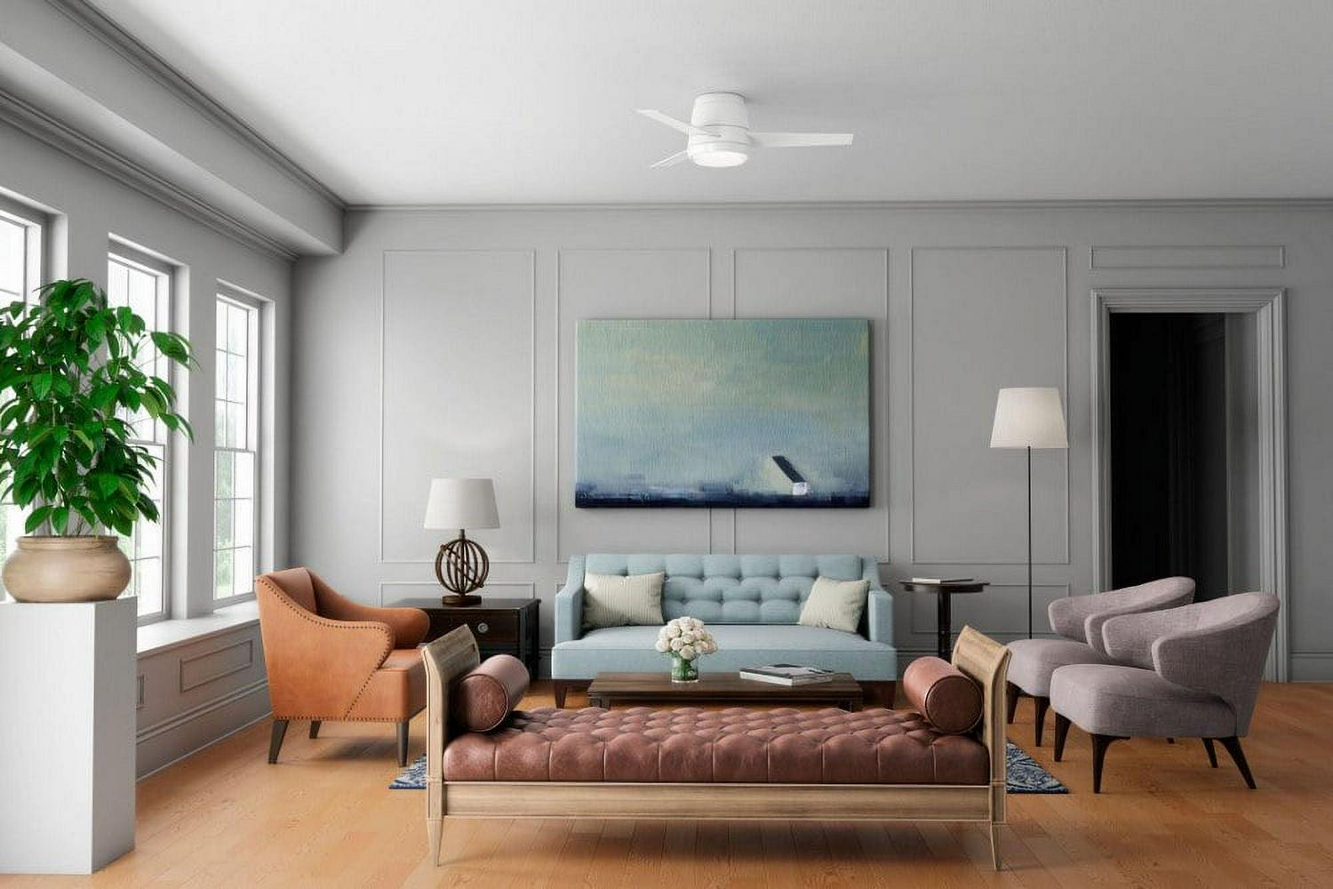 59570-Casablanca Fans-Commodus - 44 Inch 3 Blade Ceiling Fan with Light Kit and Wall Control-Brushed Nickel Finish-Matte Nickel Blade Color-Painted - Image 2