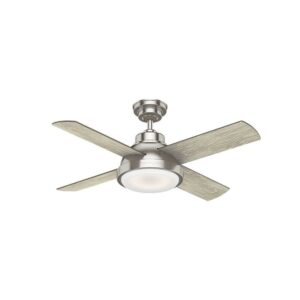 59436-Casablanca Fans-Levitt - 4 Blade 44 Inch Ceiling Fan with Wall Control in Casual Style and includes 4 Motor Speed settings-Brushed Nickel